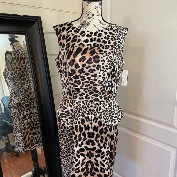 NWT Leopard Print Dress with Peplum. ALYX Limited. Size 12. - Picture 2 of 5